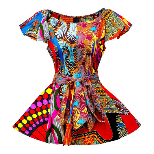African Fashion Top Ankara Mix Sewing