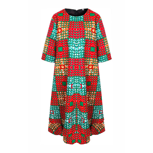 New Loose Ladies Summer Long Printed Short Sleeve Ankara African Style Dress