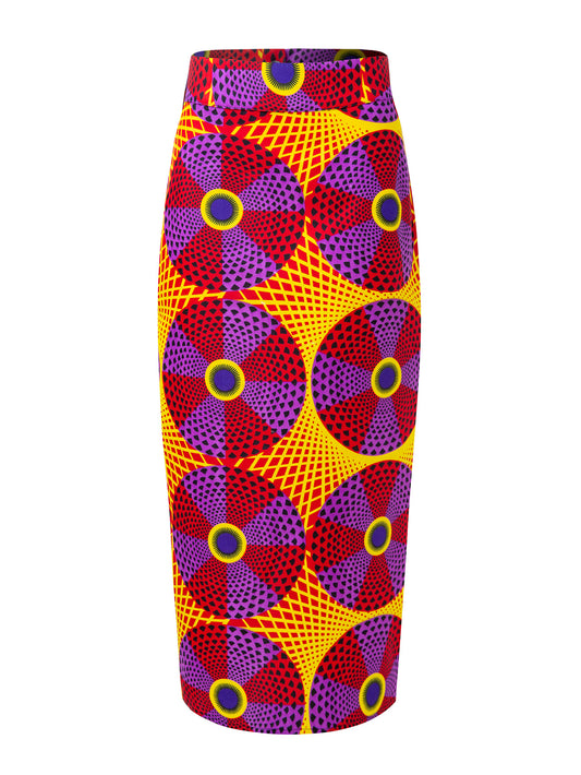 African Print Midi Skirt For Women