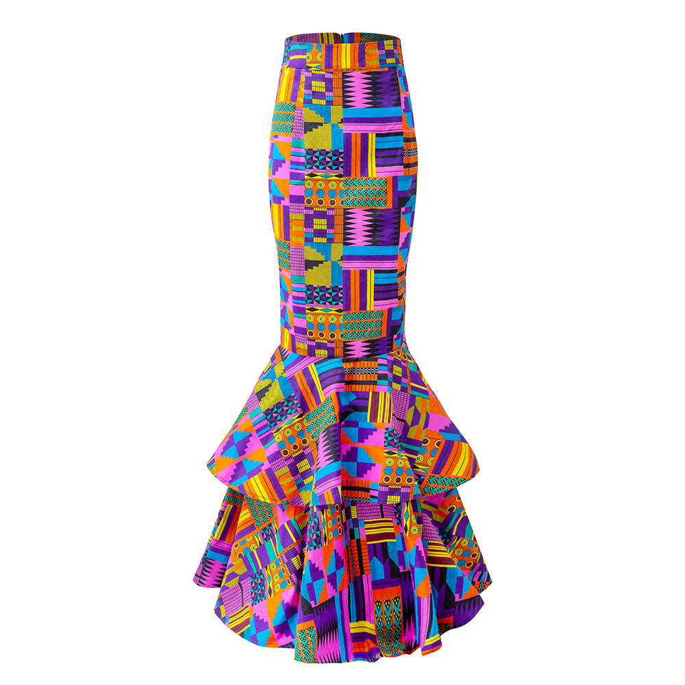 African Print Maxi Skirt For women