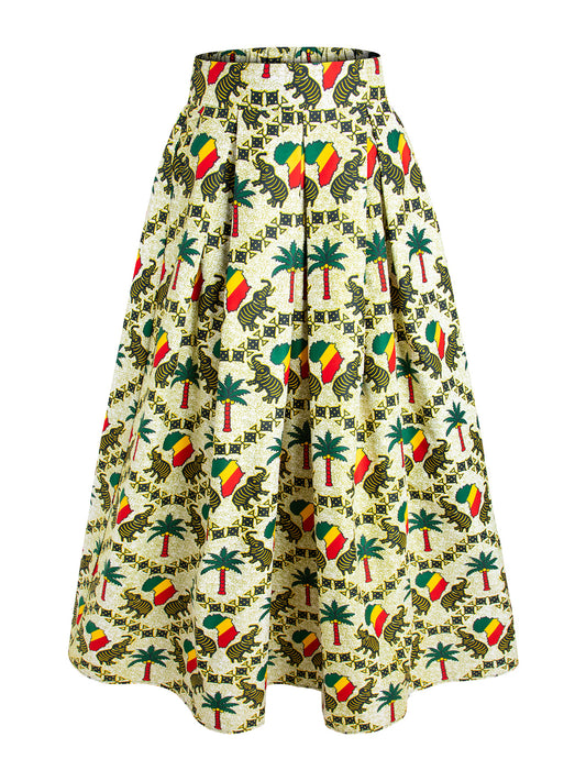 African Traditional Print Maxi Skirt
