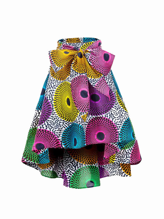 African Ankara Skirt Flower Print Casual