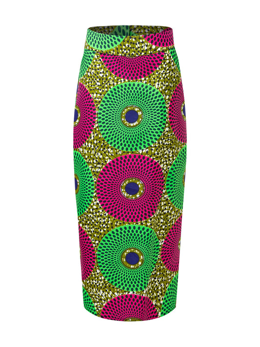African Print Wax Fabrics Midi Skirt For Women Clothing