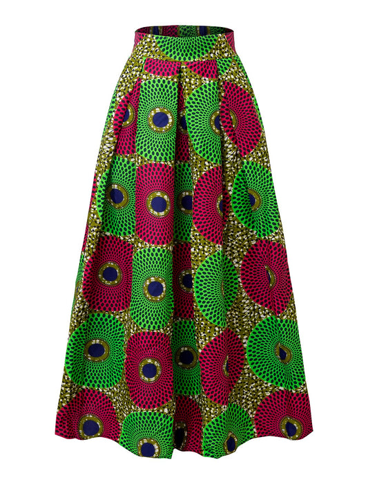 African Ankara Print Women Maxi Skirt