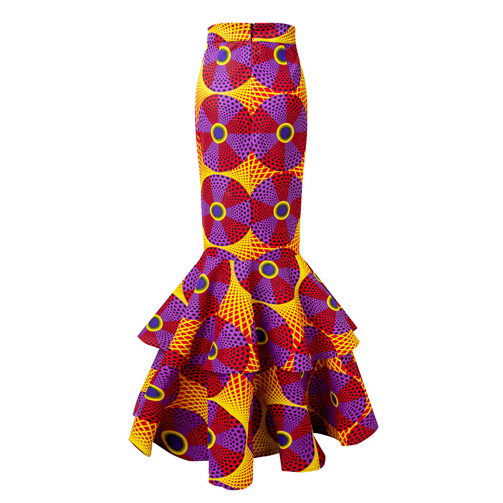 African Traditional Print Maxi Skirt For Women