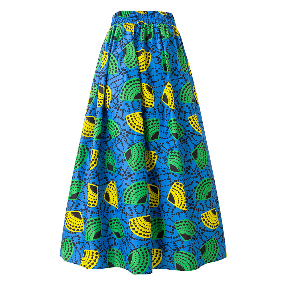 African Traditional Printed Maxid Skirt For Women