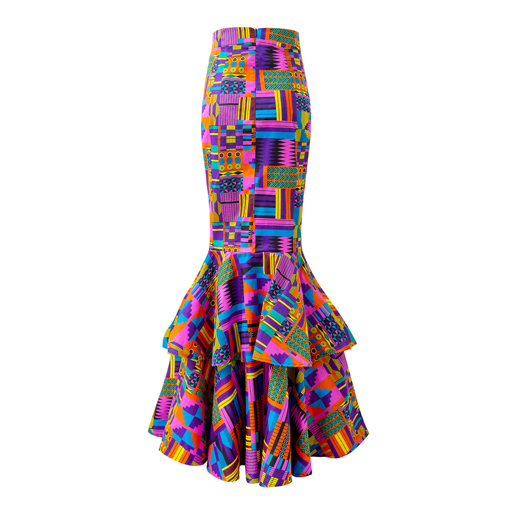 African Print Maxi Skirt For women