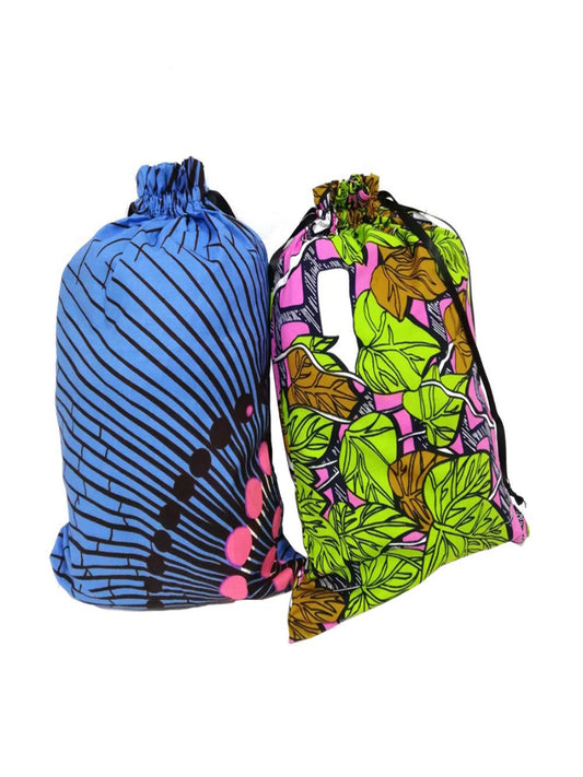 Wholesale Price Ankara Print Drawstring Bag Personalized Batik Print Fabric Storage Bag