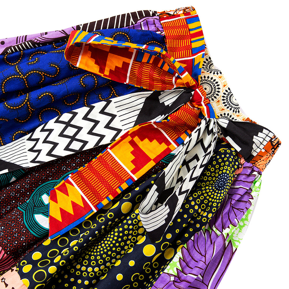 African Ankara Random Print Maxi Skirt For Women