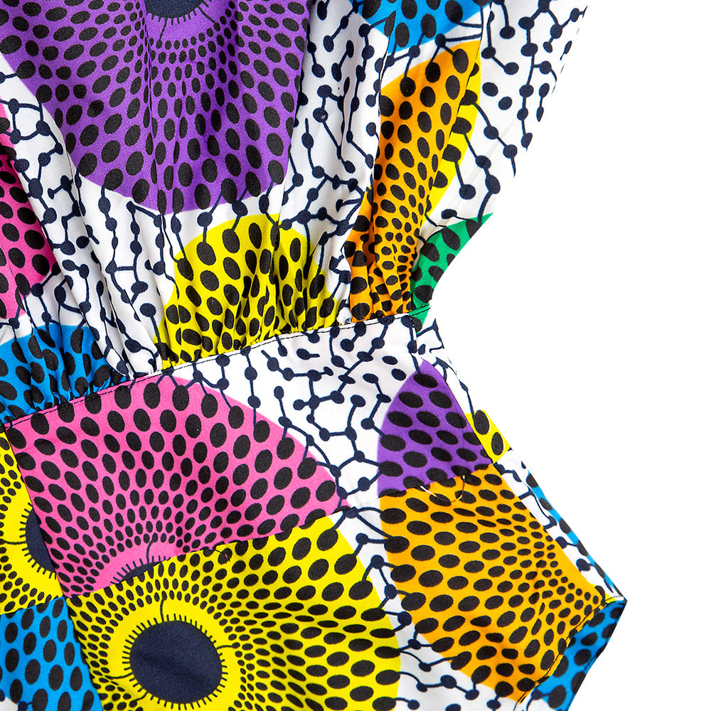 African Wax Prints Sleeveless Dress For Women