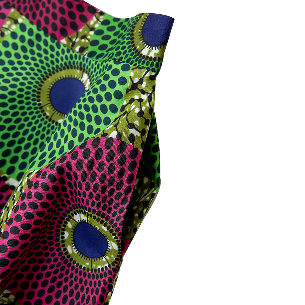 Green Circle African Print Maxi Skirt