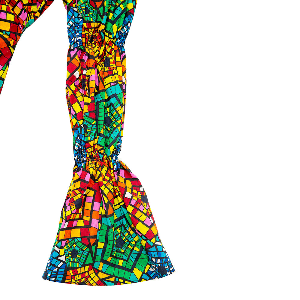 African Print Bell Sleeve Dress For Women