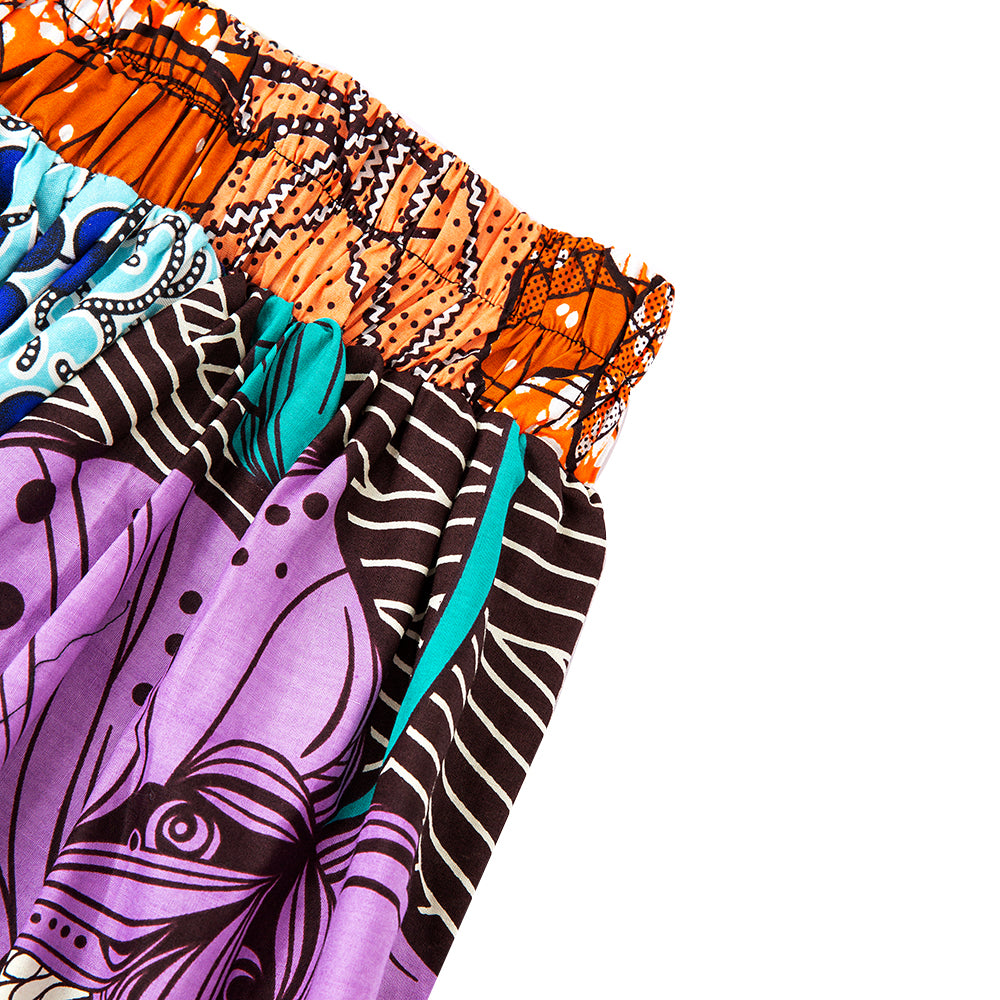 African Ankara Random Print Maxi Skirt For Women