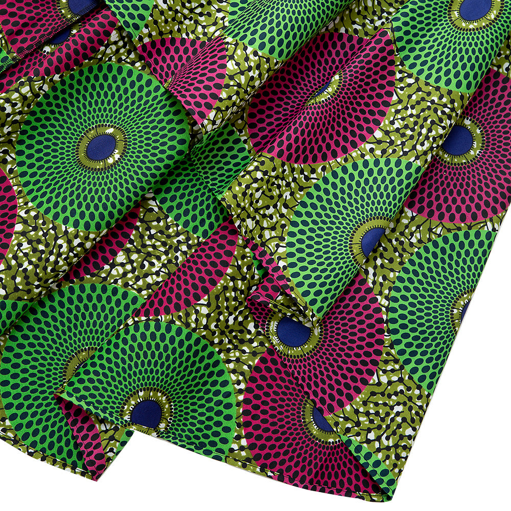 Green Circle African Print Maxi Skirt