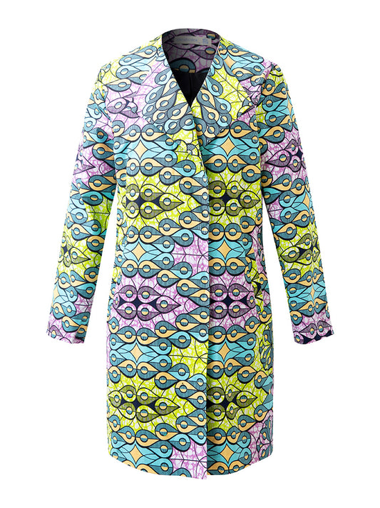 African Long Sleeve Jacket Dress for Women