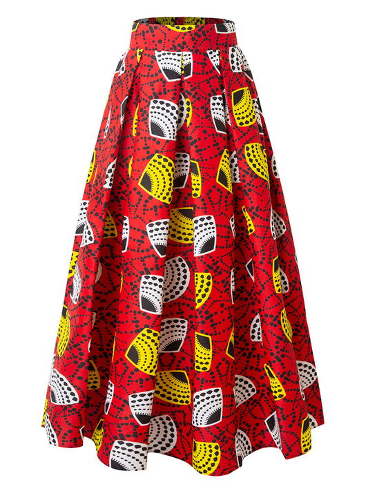 African Print Full Length Skirt Adult Wax Print Skirt