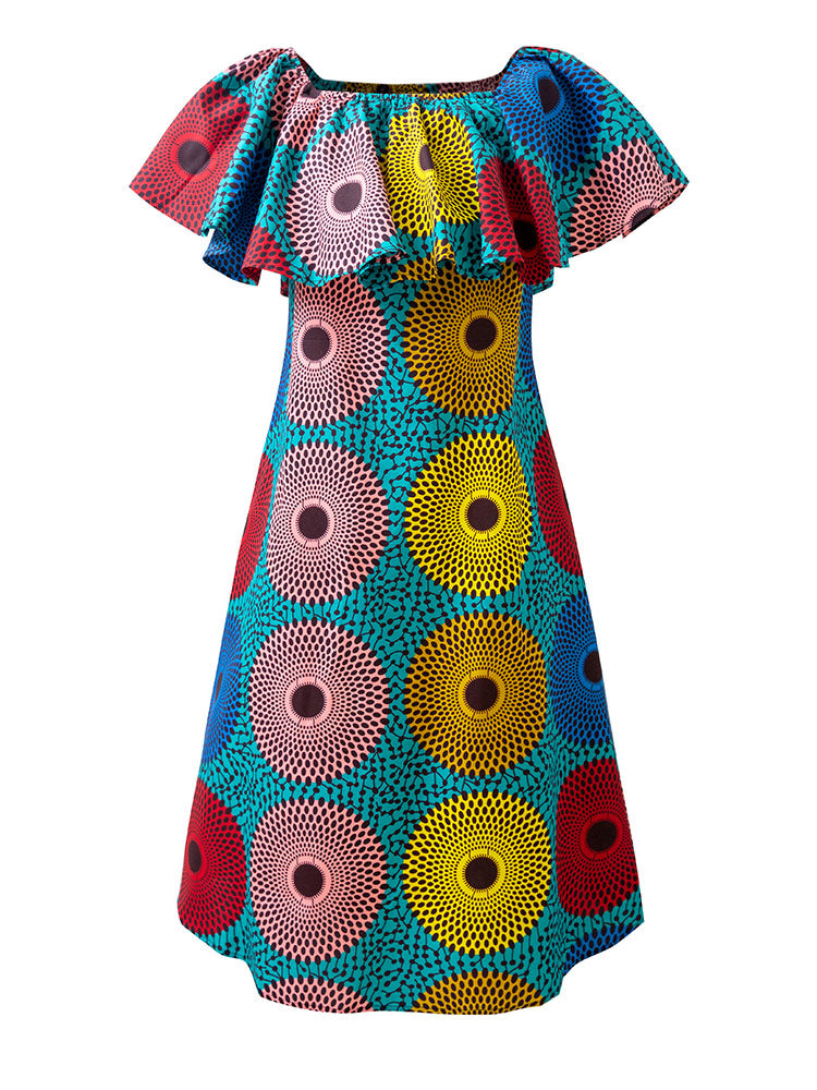 one shoulder african print dress One shoulder long african dress