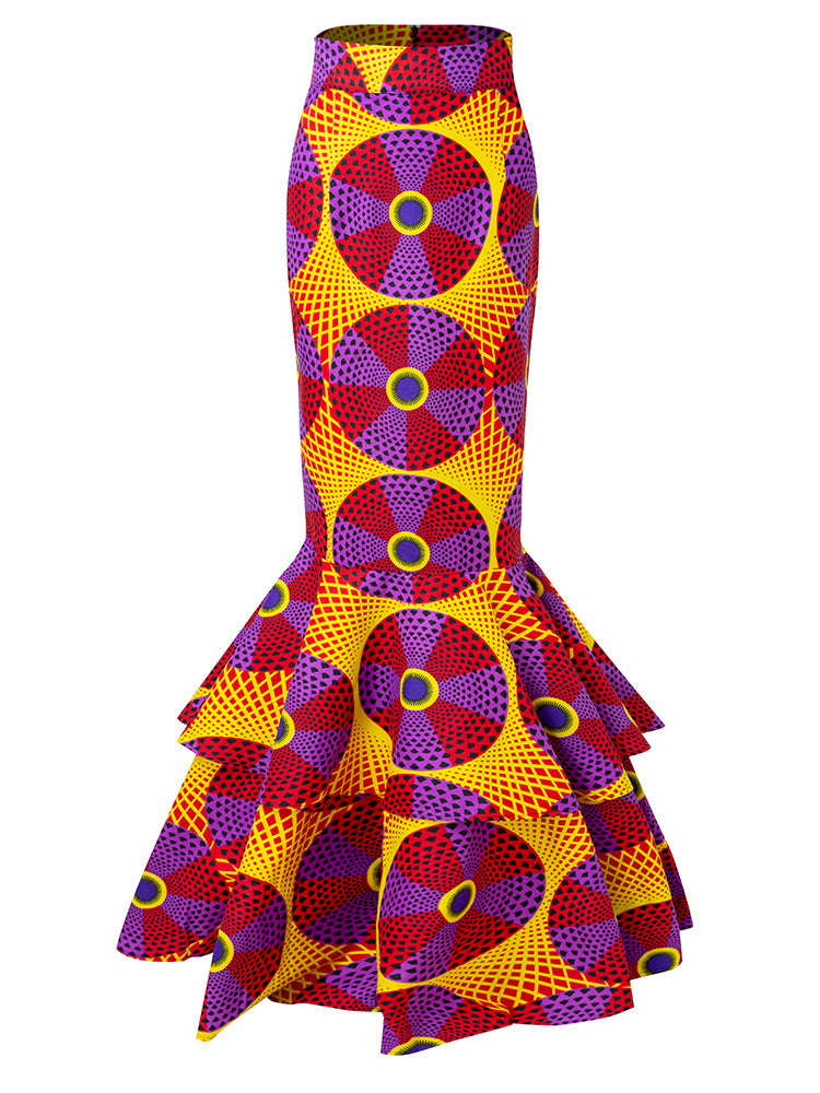 African Traditional Print Maxi Skirt For Women