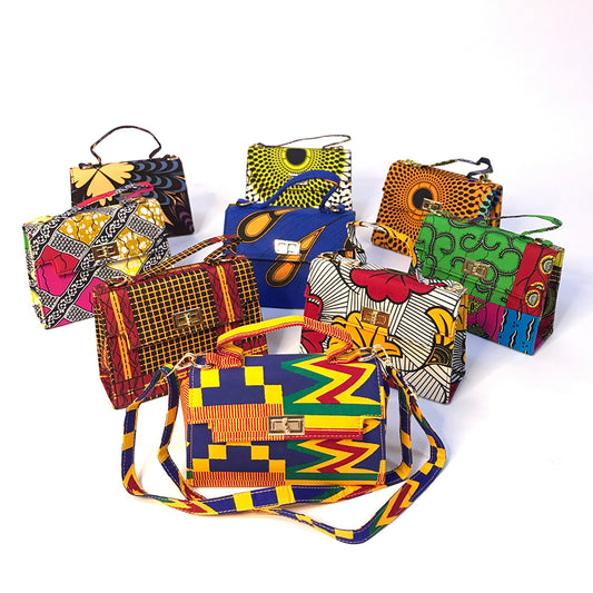 Hot Sale Fashion Ankara Batik Print Crossbody Bag Flap Shoulder Bag With Adjustable Strap Women Holiday Travel Handbag