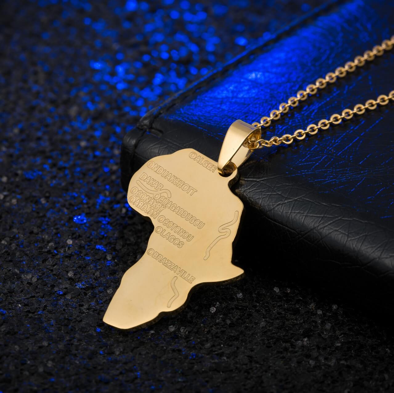 Africa Map Necklace