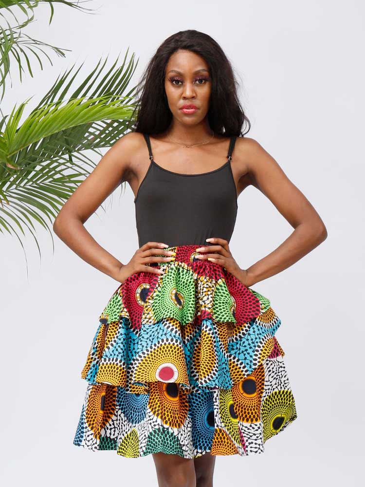 African Skirt Fashion Costume Ankara Print Casual Skirt