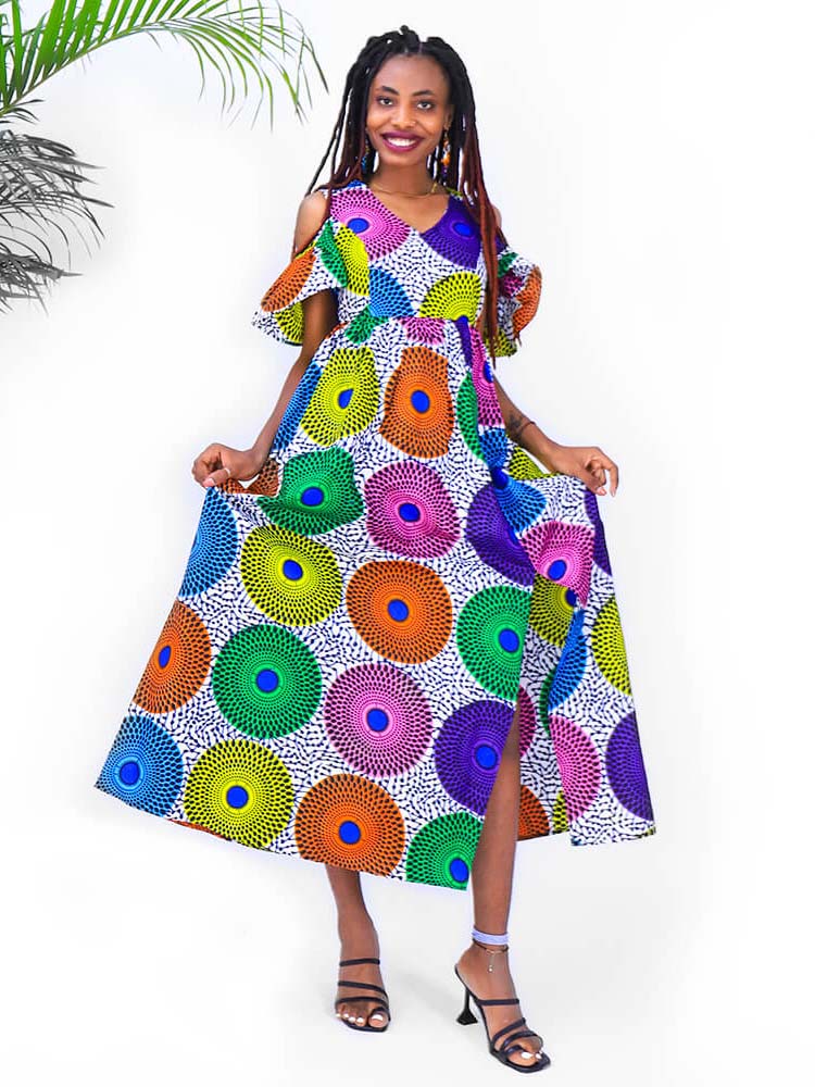 African Wax Print Ladies Party gown For Women