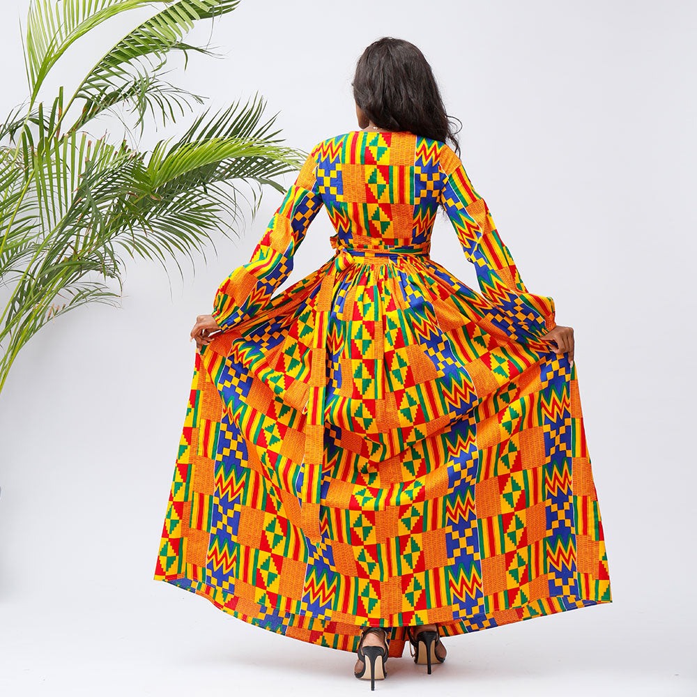 African Dresses For Women Fashion Kente Wedding Dress - SHENBOLEN