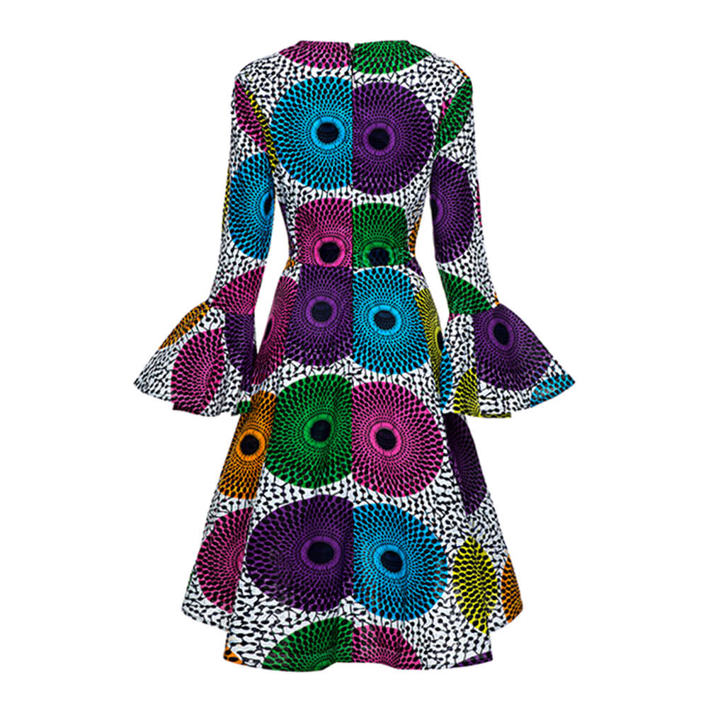 Women's African Print Long Sleeve Dress