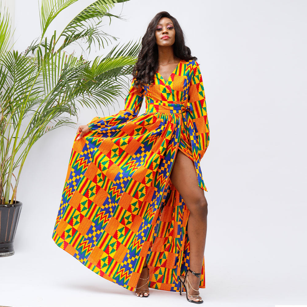 African Dresses For Women Fashion Kente Wedding Dress - SHENBOLEN