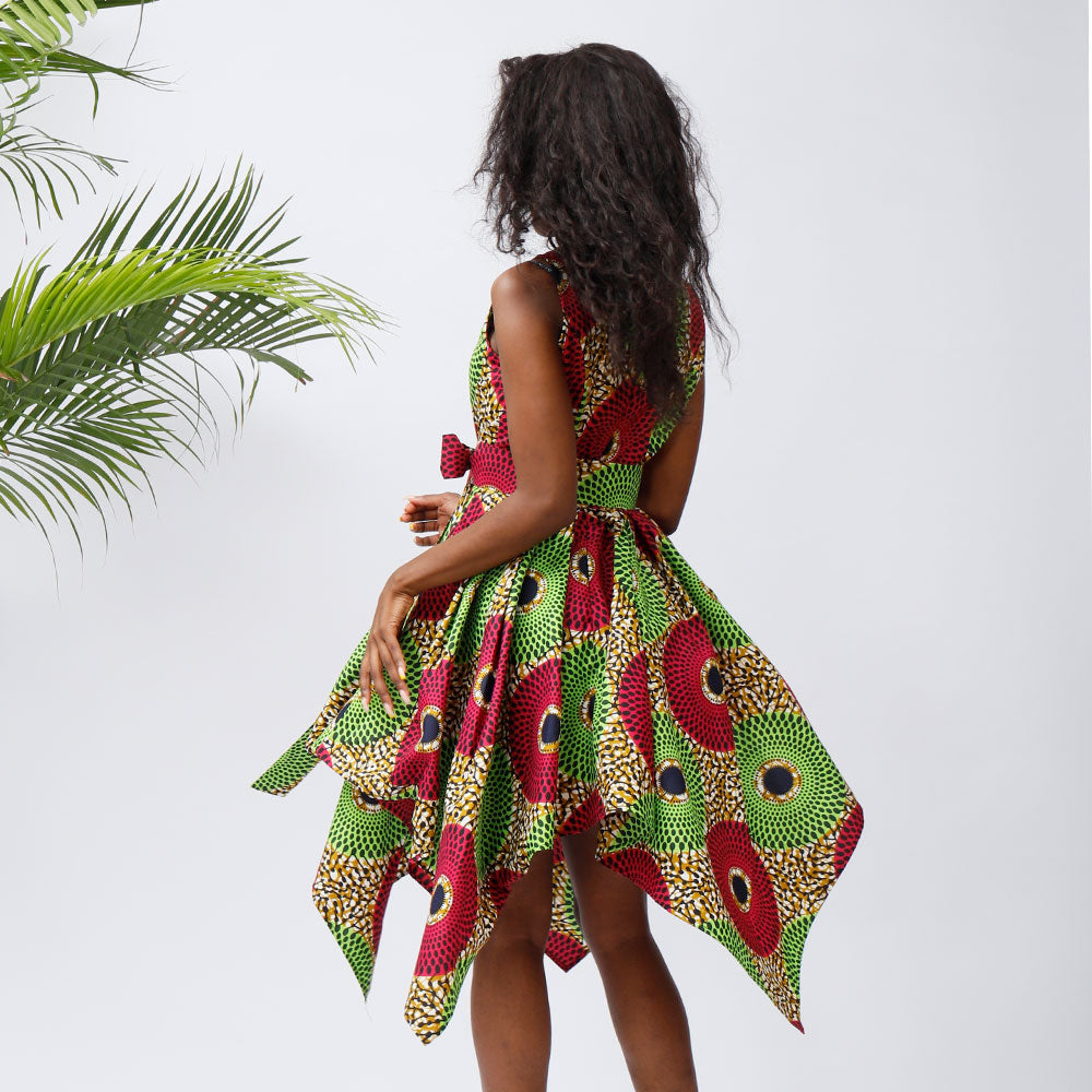 Women African Print Dresses Traditional Clothing Casual Party Dress - SHENBOLEN