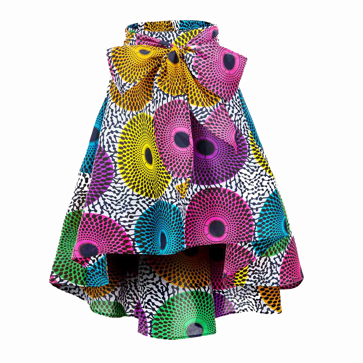 African Ankara Skirt Flower Print Casual