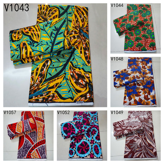 New Heavy Quality Batik Fabric Soft Polyester Ankara Printed Batik Fabric 6 Yards Womens Clothing Fabric