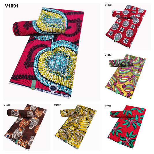 New High Quality Ankara African Batik Fabric 100% Polyester 6 Yards Ready to Sew