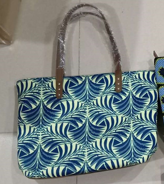 African ethnic style women's large capacity commuter horizontal Ankara batik print one-shoulder crossbody tote bag