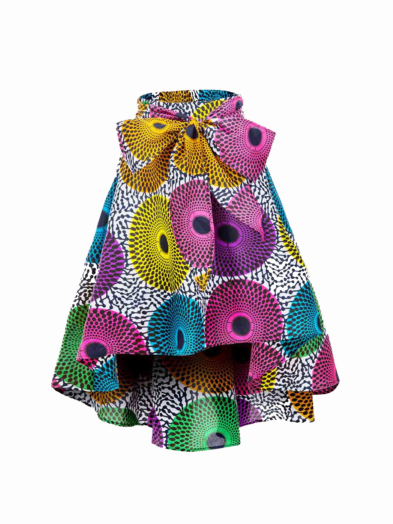 African Ankara Skirt Flower Print Casual