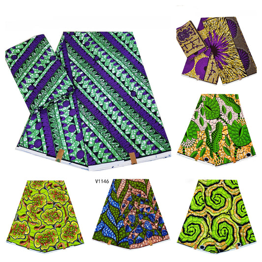 Ankara African Print Batik Fabric High Quality Hot Selling Sewing Garment Fabric 6 Yards 100% Polyester