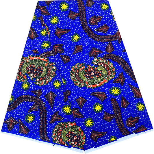 100%  Ankara Batik Printed Polyester Fabric 6 Yards Soft African Batik Fabric Suitable for Sewing