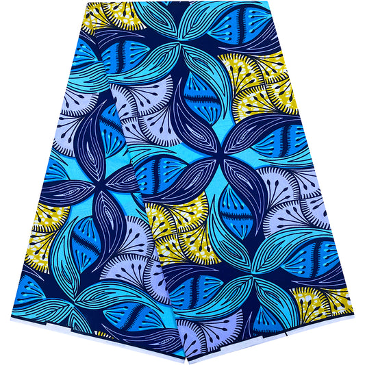 High Quality 100% Polyester Batik Fabric 6 Yards Fashionable Ankara Batik Fabric for Party Dress Sewing