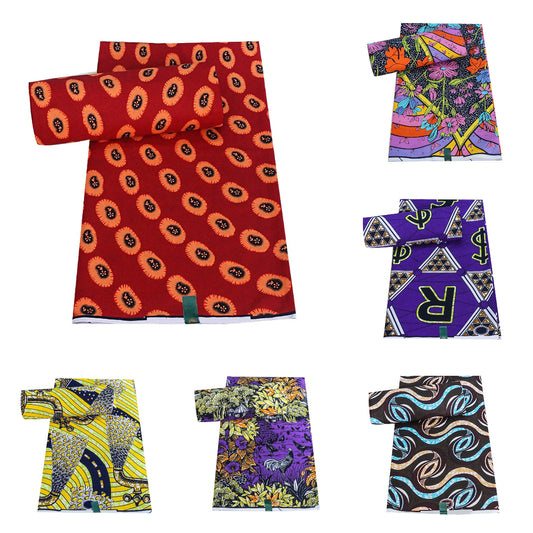 Good Quality African Ankara Prints Wax Fabric 100% polyester Soft Material Kente 6YARDS Stuff Batik For Clothing Sew