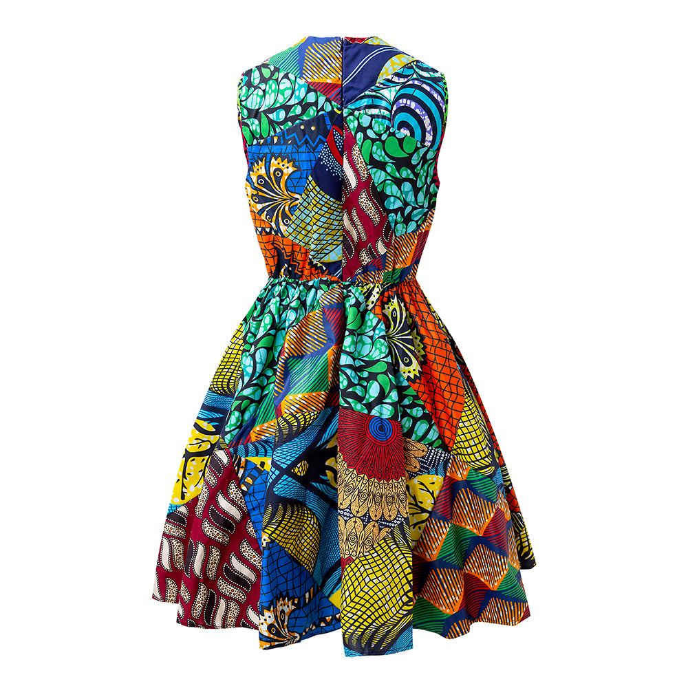 African Print Sleeveless Ankara Mix Dresses