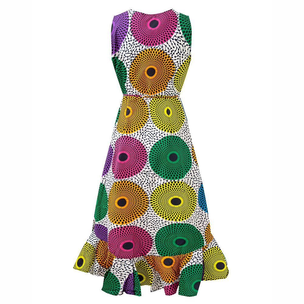 African Wrap Dress Ankara Print Sleeveless