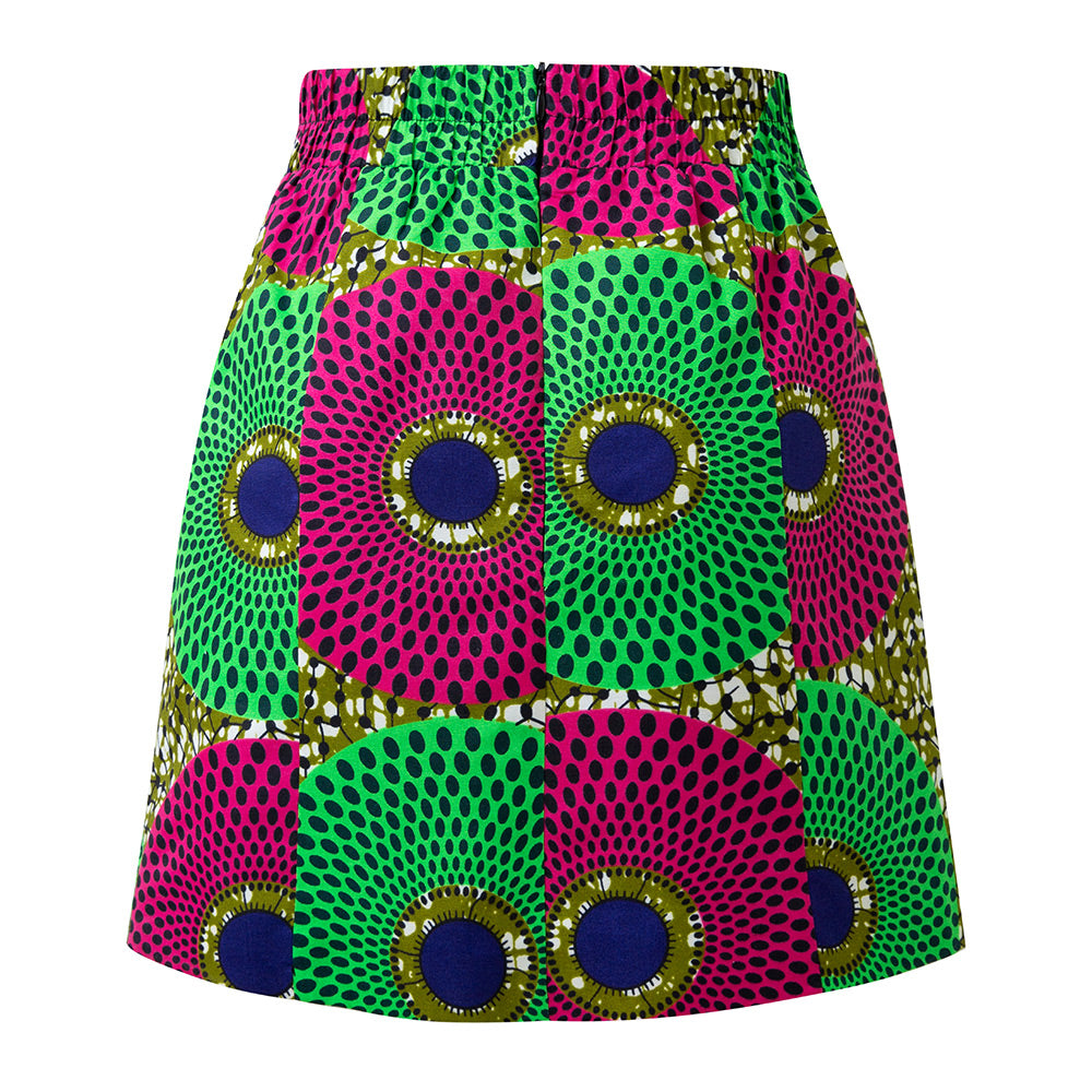 African Print Wax Mini Skirt For Women