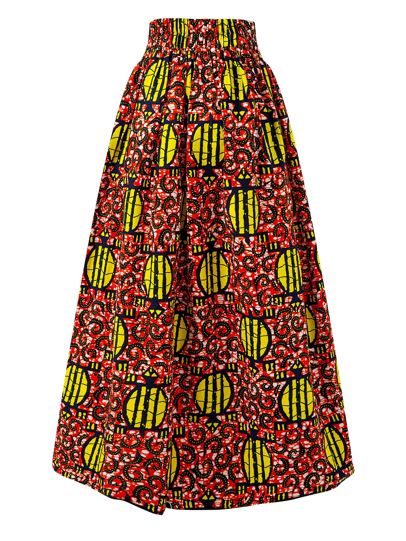 African Printed Maxid Skirt 100% Wax Cotton Handmade