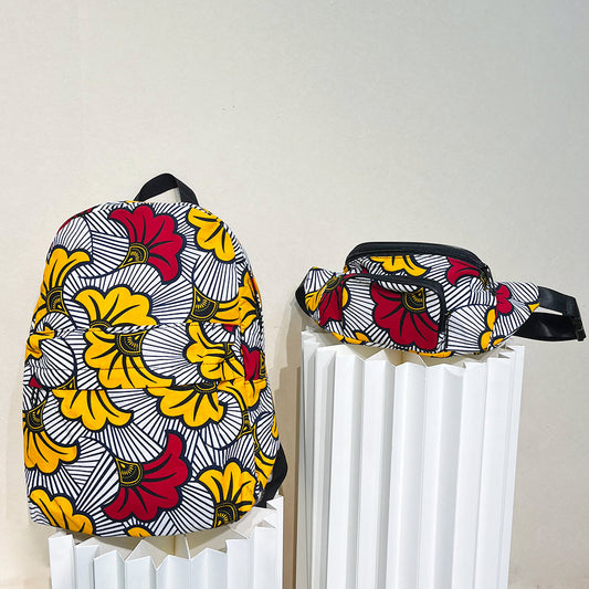 Hot Sale Fashion Ankara Batik Printed Backpack Large Capacity Travel Ladies Backpack Computer Bag