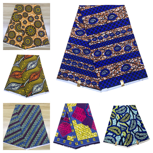 New Fashion African Wax Prints Fabric 100% polyester  High Quality Ankara Wax Soft Party Dress