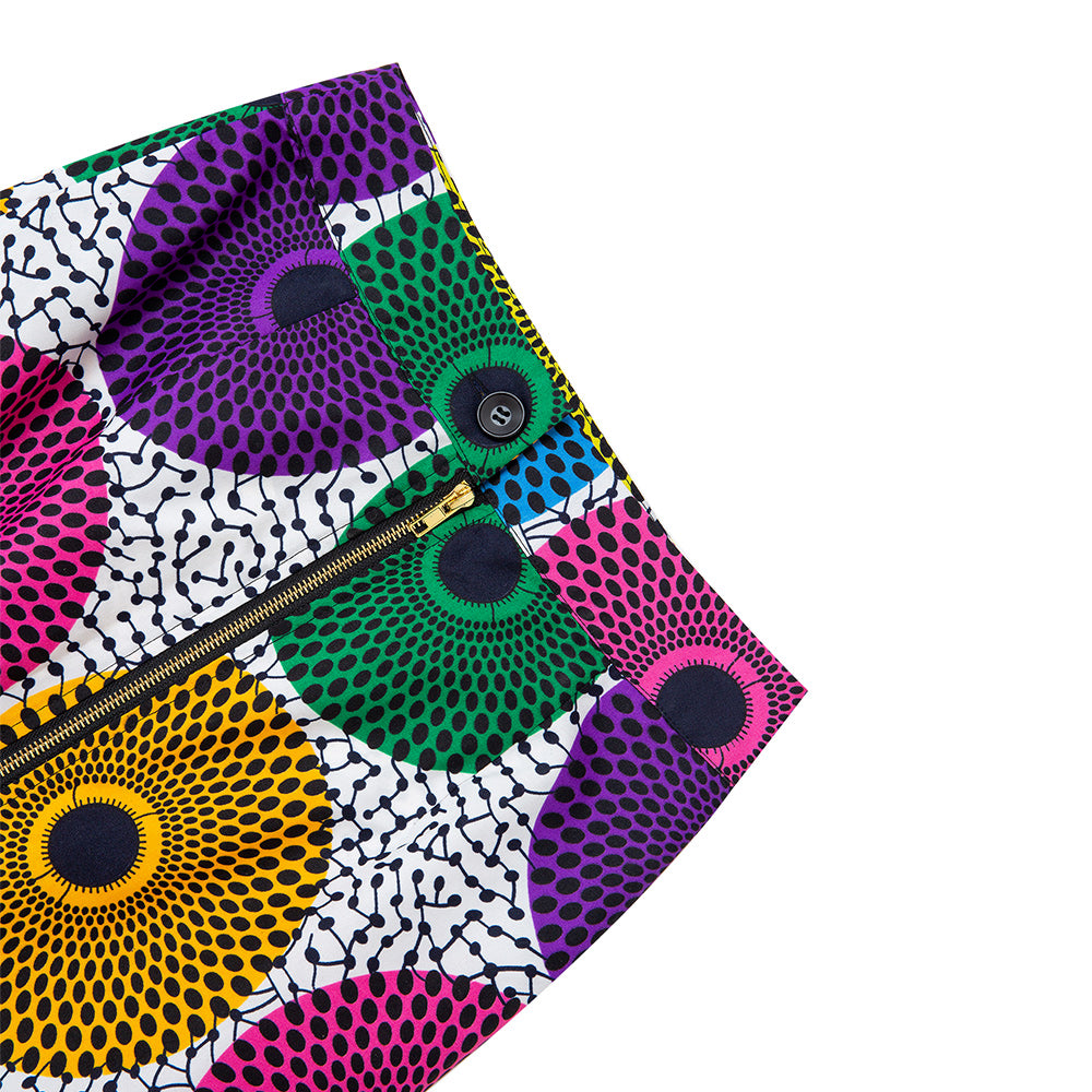 African Ankara Print Midi Skirt For Women
