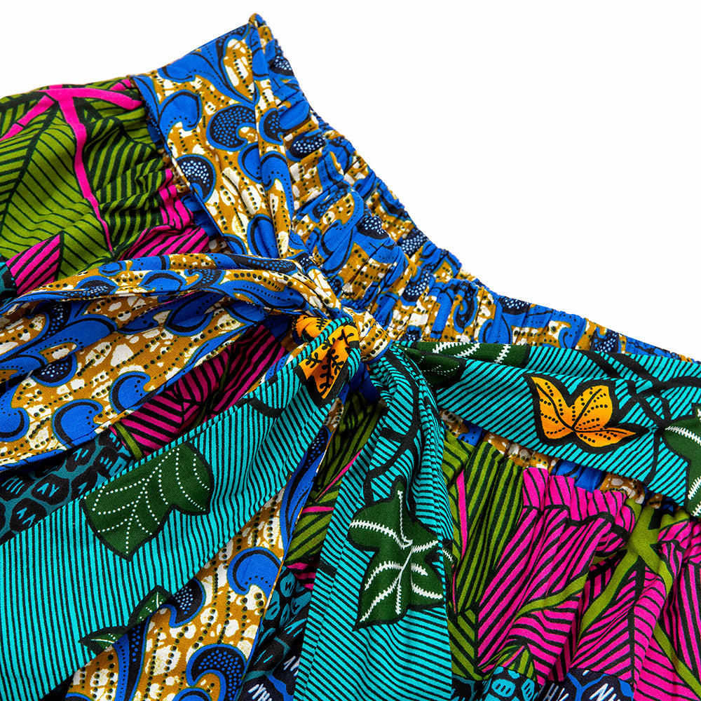 African Ankara Random Print Maxi Skirt