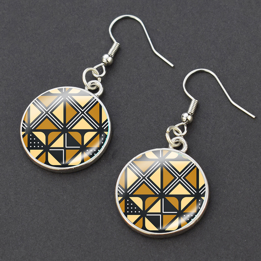 African fabric design print vintage women earrings african ethnic ankara print earrings jewelry