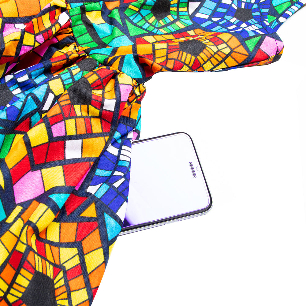 African Print One Shoulder Dress for Women