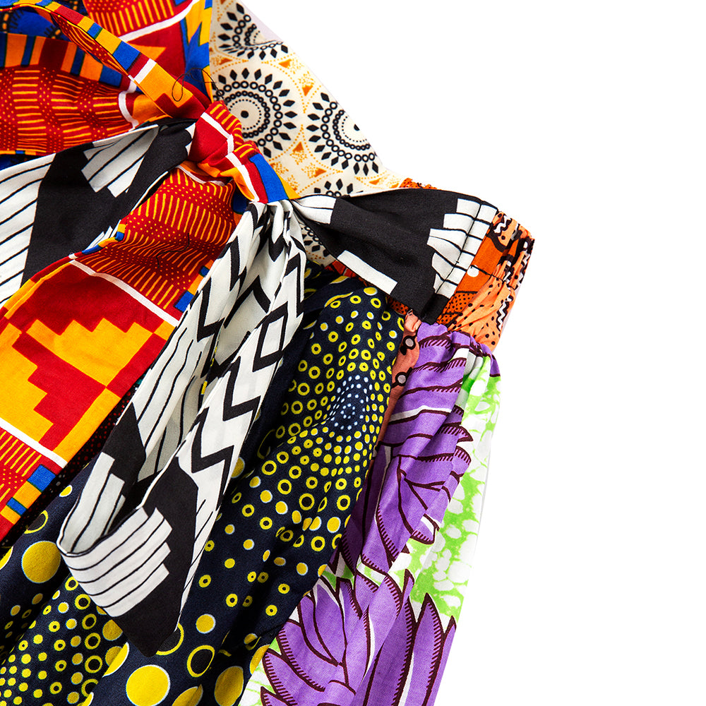 African Ankara Random Print Maxi Skirt For Women